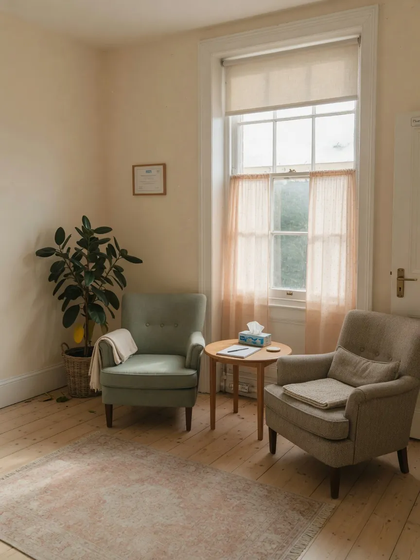 A calm therapy room in the UK